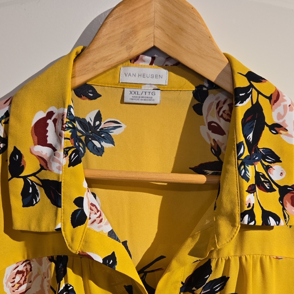 Van Heusen Yellow Floral Blouse